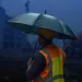 Raining at construction site